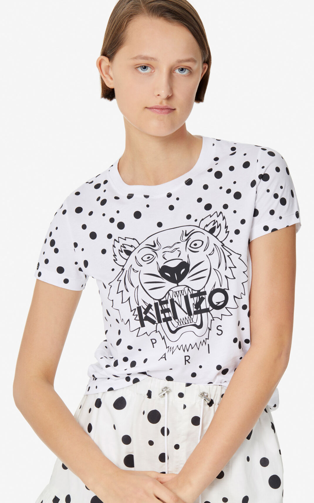 Camisetas Kenzo Dots Tiger Mujer Negras GNC461039